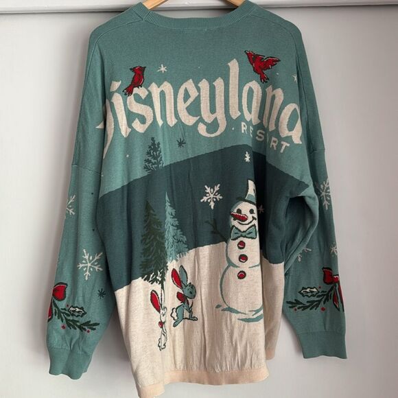 Disneyland Resort Mickey Mouse Holiday Spirit Jersey Sweater Size Large Blue - Picture 6 of 7